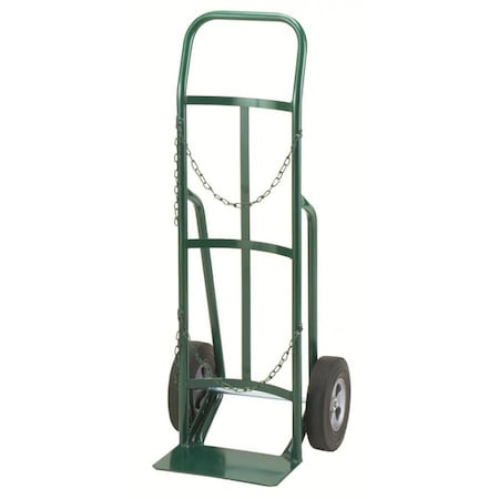 Gas Cylinder Hand Truck, Continuous Handle, 10 Flat-Free, Foot Kick